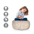 thumbnail image 2 of Vintage Storage Toy Bag Chair, Rhythmic Mandala Motifs Pastel Tones Curved Damask Print on Plain Backdrop, Stuffed Animal Organizer Washable Bag, Small Size, Multicolor, by Ambesonne, 2 of 3