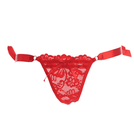 Fulorrnie Underwear for Women Seamless Thong No Show G String Panties Waistband Banded Waist Tie Side Panty  Red  One Size