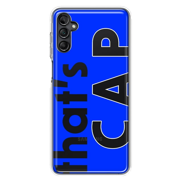 MUNDAZE Samsung Galaxy A14 5G Shockproof Clear Hybrid Protective Phone Case Blue Clear Funny Text Quote That's Cap Cover