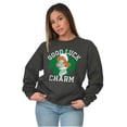 thumbnail image 5 of Smurfette St Paddys Good Luck Charm Women Crewneck Sweatshirt Brisco Brands S, 5 of 6