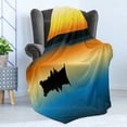 thumbnail image 4 of Fishing Soft Flannel Fleece Blanket, Buddies on Tranquil Still Lake at Epic Sunset Fishing Male Friends Bond Friendship, Cozy Plush for Indoor and Outdoor Use, 50" x 70", Orange Blue, by Ambesonne, 4 of 5
