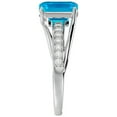 thumbnail image 4 of SuperJeweler 1 3/4 Carat Emerald Shape Blue Topaz and Diamond Ring In Sterling Silver For Women, 4 of 6