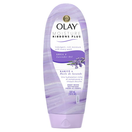 Olay Moisture Ribbons Plus Shea + Lavender Oil Body Wash, 18