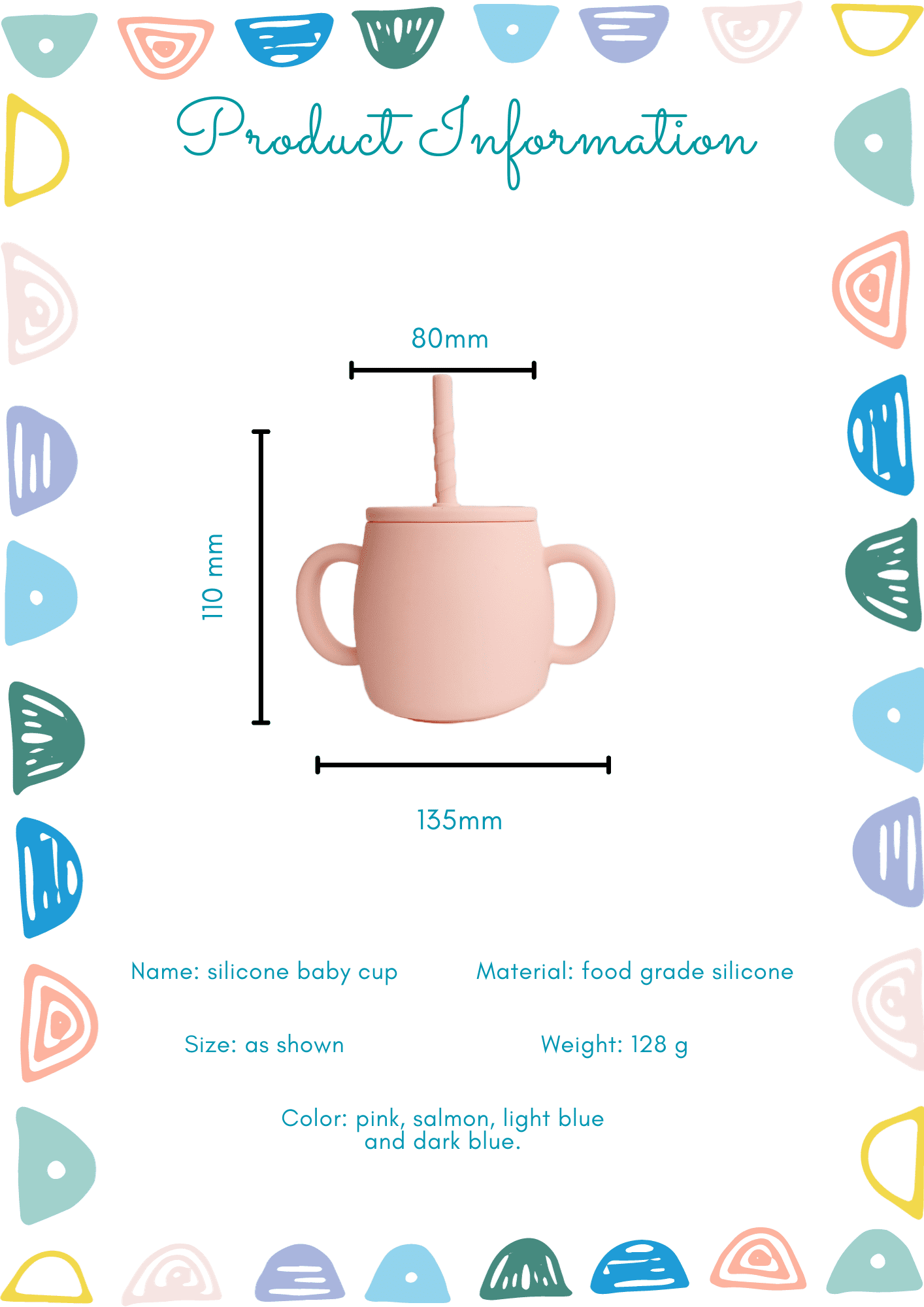 Lauka Inc. easy grip - soft spout and straw silicone sippy cup.