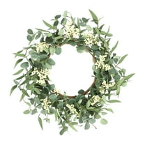 20'' Spring Wreaths for Front Door, Artificial Eucalyptus Wreath, Green Decor for Home, Farmhouse, Porch, Window