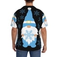 thumbnail image 3 of Xecao Christmas Gnome Snowflake Men's Casual Short-sleeved Shirt, a button-up collared shirt with a pocket-Medium, 3 of 5