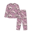 thumbnail image 2 of Uemuo Rose Flowers Pattern Womens Pajama Sets,PJ Set for Women,Pajamas for Women Logo,Long Sleeve Pajama Set for Women,Soft Long Sleeve Top With Pants-, 2 of 9