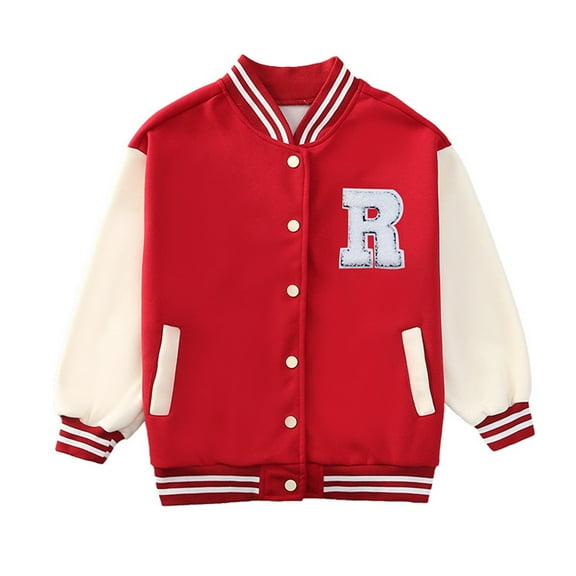 REDARER Kids Baseball Jacket, Lightweight Autumn Outerwear for Boys and Girls, Casual Youth Coat,Size:4-5 Years