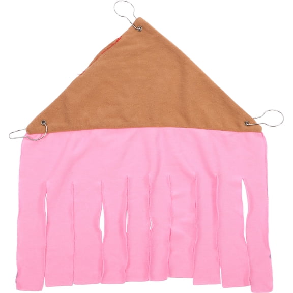 LOLIPPYY Small Pet Pink Cotton Hammock Hideout with Three Sided Curtains for Guinea Pigs