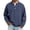 Navy, variant on Men's Vintage Shirts Casual Solid Distressed Washed Long Sleeve Tops Spring Fall Wear Stand Collar Button Henley Shirts Daily Outfit