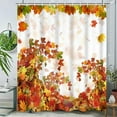 thumbnail image 3 of Fall Maple Leaves Shower Curtain Autumn Plants Nature Scenery Bath Curtain Thanksgiving Harvest Bathroom Decor Fabric Farmhouse Shower Curtain Sets with Hooks, 72x72 Inch, 3 of 6