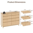 thumbnail image 3 of VNT Fluted 8 Drawer Dresser for Bedroom,47.3" Length Large Wood Storage Chest Organizer with Charging Station,Waterproof Lacquered Desktop,Anti-Tipping,for TV Stand/Bedroom,Natural, 3 of 10