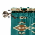 thumbnail image 5 of Green Southwestern Kitchen Valances for Windows 54x18 Inch Kitchen Curtains Valances Rod Pocket Vintage Boho Ethnic Geometric Bathroom Window Valances for Window Treatment Decor, 5 of 6