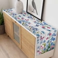 thumbnail image 4 of Blue Spring Floral Table Runner - 60 Inch Long, Kitchen Dining Table Runner Dresser Scarves, Pink Flowers Butterfly Wooden Watercolor Farmhouse Decor for Coffee Tables Wedding Party Banquet, 4 of 8