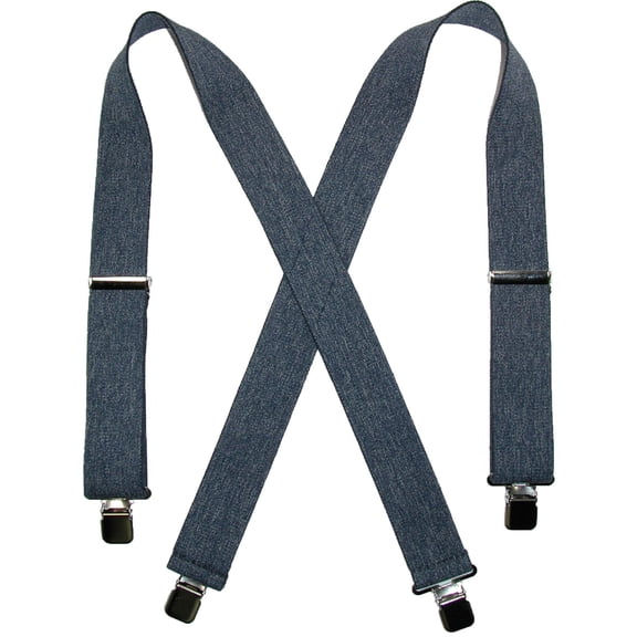 CTM Denim Clip-End 2 Inch Suspenders (Men)