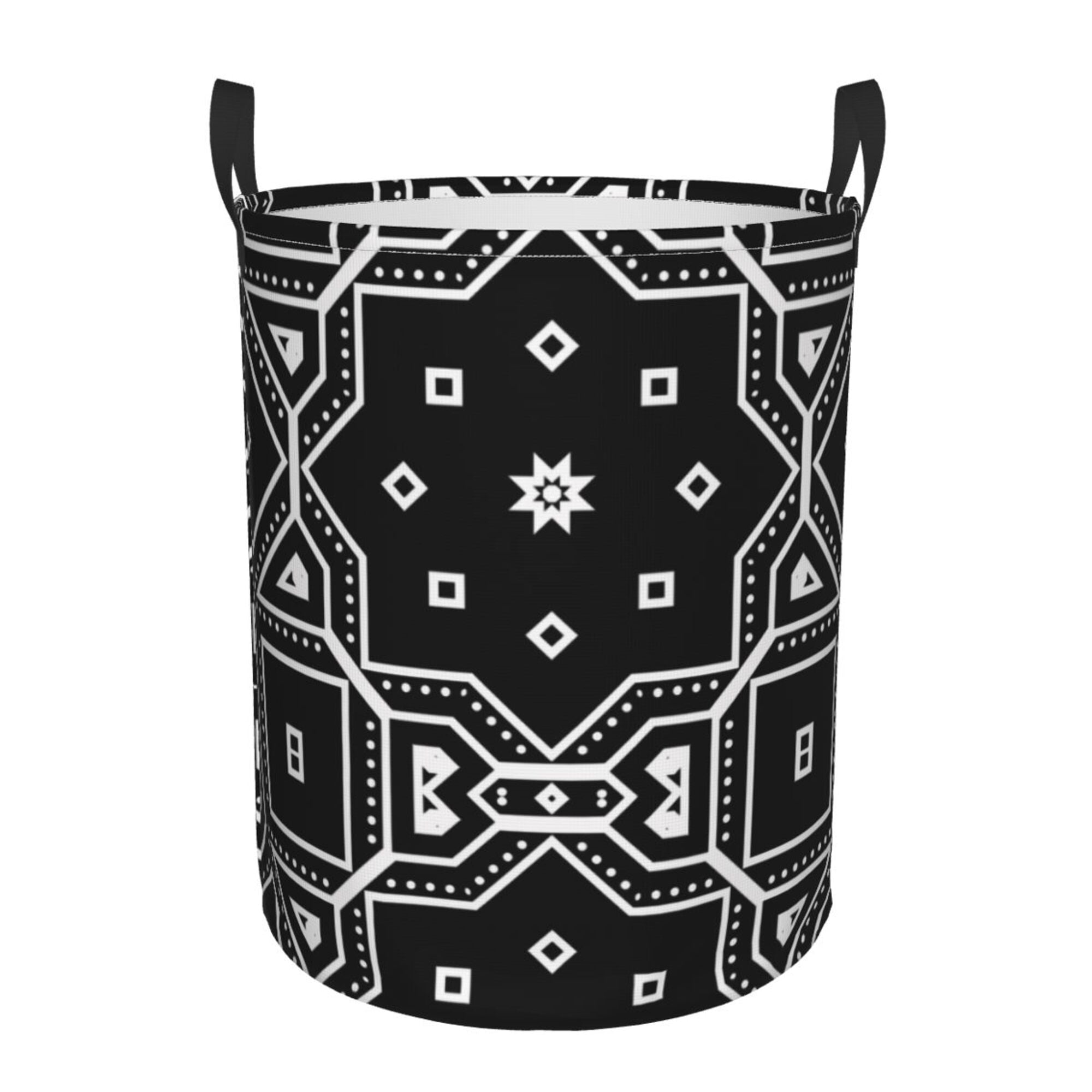 ZICANCN Black Geometry Laundry Basket Organizer , Dirty Clothes Hamper