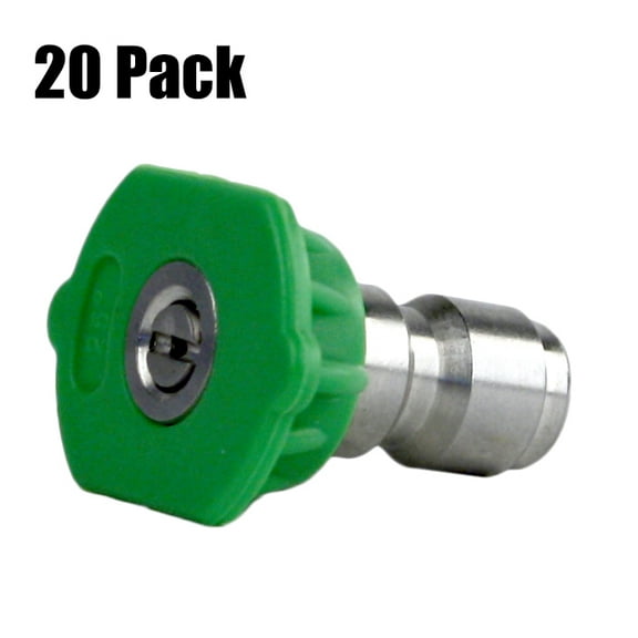 20 Pack Erie Tools Pressure Washer 1/4" Quick Connect 25 Degree 4.0 Nozzles
