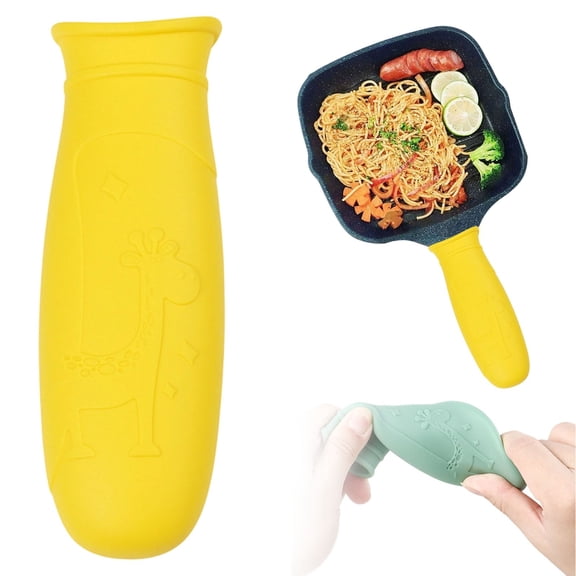 Silicone Handle Cover for Cast Iron Skillet Kitchen Silicone Handles for Pots and Pans Slip-Resistant Pot Holder Sleeve for Fry Pan Griddles Metal Aluminum Cookware, L
