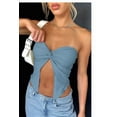 thumbnail image 4 of Split Cut Off Shoulder Crop Top (L, White), 4 of 10