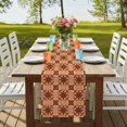 thumbnail image 4 of Table Runners 70 Inches Long Dress Scarves, Orange Brown Flowers Farmhouse Coffee/Dining/Kitchen Table Decor, Holiday Table Runner, Farmhouse Retro Abstract Floral 13x70 Inch, 4 of 9