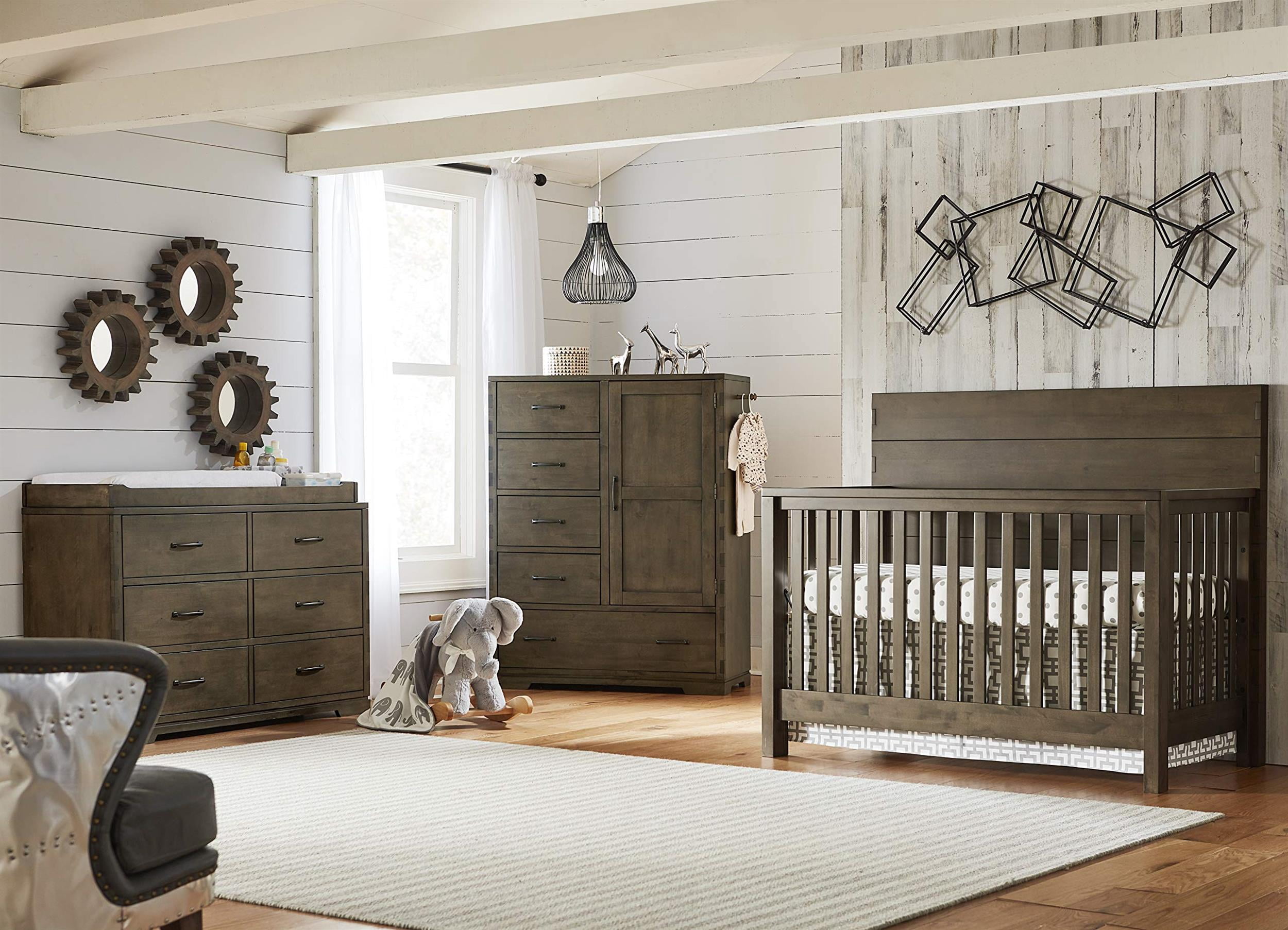 Pemberly Row Dovetail Contemporary Wood Toddler Guard Rail in Graphite Gray