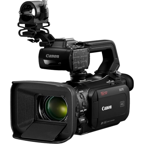 Restored Canon XA70 Professional UHD 4K30 Camcorder with 15x Optical Zoom, Dual Pixel CMOS AF and Detachable XLR Handle, Black (Refurbished)