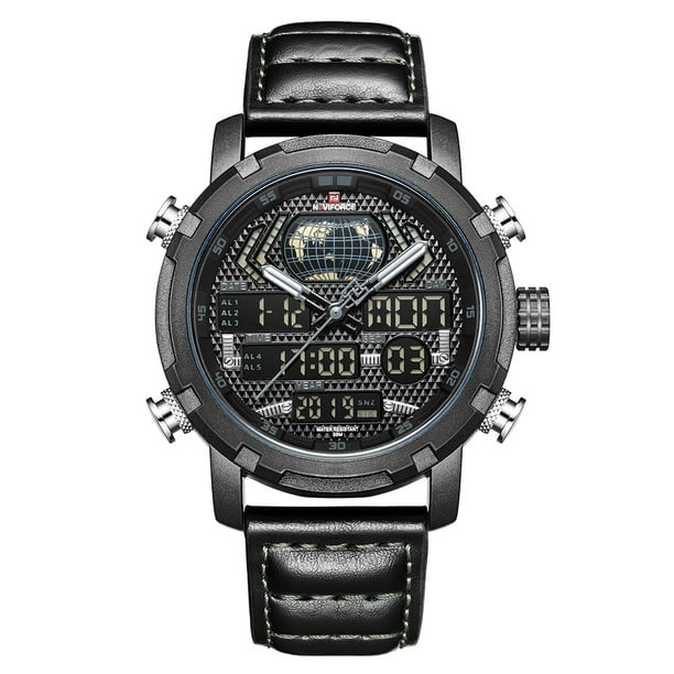 NAVIFORCE 9160 Man Quartz Watch Dual Time Display Day Month Year