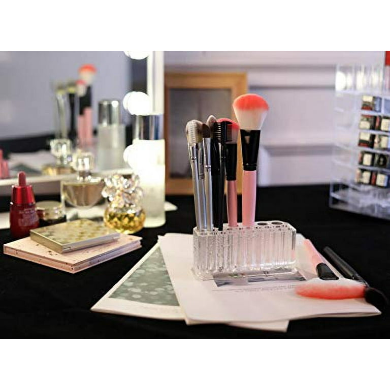 26 Holes Acrylic Eyeliner Lip Liner Holder Organizer, Clear Makeup Brush  Holder Beauty Pencils Display Container Storage, Set of 1