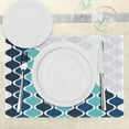 thumbnail image 3 of Ambesonne Abstract Place Mats Set of 4, Wavy Stripes Spirals, Standard Size, Turquoise Dark Blue, 3 of 6
