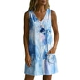 thumbnail image 6 of QQZ Women 2026 Summer Sleeveless Floral Short Shift Dress Cotton Linen Loose Tank Dress, 6 of 6
