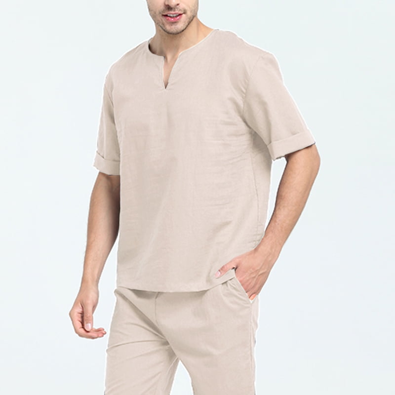 Homewear Shirts Loungewear Details about   White Indian Kurta Shirt Men’s Cotton Clothing