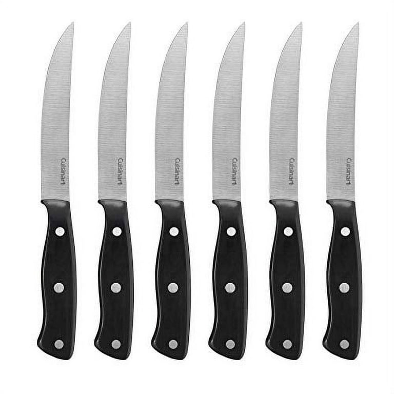 6-Piece White Triple Rivet Steak Knife Set, Cuisinart