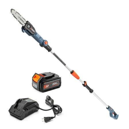 Senix 20V Cordless Pole Saw, 8-Inch Bar, Telescoping Handle, Articulating Head, Battery & Charger Included