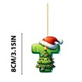 thumbnail image 2 of BGZLEU 26 Green Alphabet Ornaments for Christmas Tree Initial Letter Santa Claus Pendant with Xmas Tree Mini Monogram Hanging Decorations for Christmas Tree Party Gifts DIY Decor (T), 2 of 6
