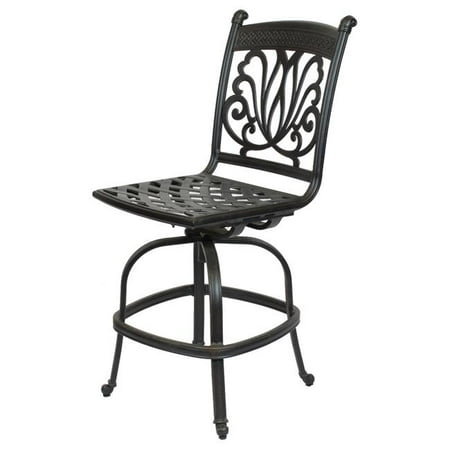 Designer Outdoor Furniture Auckland Comfort Care CC01B Cast Aluminum Armless Designer Outdoor Barstool - 50.4 x 20.9 x 26.6 in. - Set of 2 ()