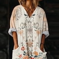 thumbnail image 6 of Ynynloco Women's Cotton Casual Long Sleeve Loose Maxi Shirt Dress Floral Print Long Dress with Pockets, 6 of 7