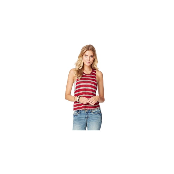Aeropostale - Camiseta sin mangas transparente para mujer, color rojo, extragrande