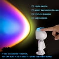 thumbnail image 3 of Sunset Projection Lamp, Night Light Projector Led Lamp, 360 Degree Rotation Rainbow Floor Stand Modern Projection Lamp, Romantic Sunset Night Light for Party Movie Cinema Theme Bedroom Decor, 3 of 8