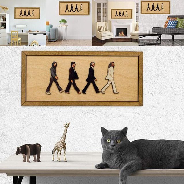 Marco de fotos de madera cubierta de álbum de música clásica colgante de pared arte decoración de pared artesanal