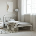 thumbnail image 1 of vidaXL Metal Bed Frame with Headboard White 100x200 cm, 1 of 5
