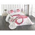 thumbnail image 3 of Ambesonne Pink Quilted Bedspread Set 3 Pcs, I Love Family Hearts Swirl, Queen Size, Pink Grey White, 3 of 5
