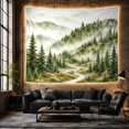 thumbnail image 6 of Boho Sunset Hills with Misty Mountain Forest, Serene Japanese Inspired for Japanese Art Lovers, Wall Decor, Valentine'S Day Gift, Tapestry Wall Hanging for Dorm and Living Room, 6 of 7