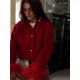 thumbnail image 5 of Cárdigan de punto de manga larga con plumas de retazos rojos para mujer, suéter grueso ajustado con cuello redondo, trajes elegantes para viaje, 5 of 5