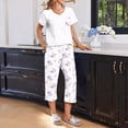 thumbnail image 7 of LIZUOJUN Lightweight Breathable V Neck Pajamas for Women Short Sleeve Capri Pants Cartoon Print Soft Sleepwear Loungewear 2 Piece Set Summer Casual Wear Daily Wear - 2XL, 7 of 7