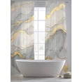 thumbnail image 6 of Sheer Curtains 108 Inches Long, Marble Grey Light Filtering Window Curtains for Living Room/Bedroom, Modern Gold Luxury Neutral Texture Rod Pocket Voile Sheer Curtain Drapes, 52"W x 108"L, 2 Panels, 6 of 8