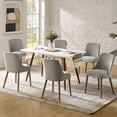 thumbnail image 2 of Dining Chairs Set of 6 Velvet Upholstered Side Chairs Solid Wood Legs Home Kitchen Grey, 2 of 7