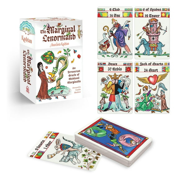 The Marginal Lenormand: An Irreverent Oracle of Medieval Marginalia (Lenormand Box Set with 37 Cards and Guide Book), (Paperback)