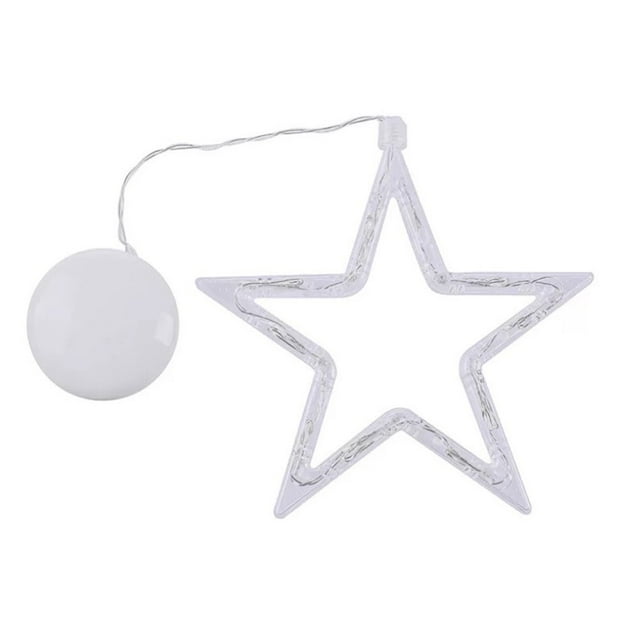 LED Christmas Decoration Hanging Light Room Glass Window Suction Cup Lamp Gift Five-pointed Star