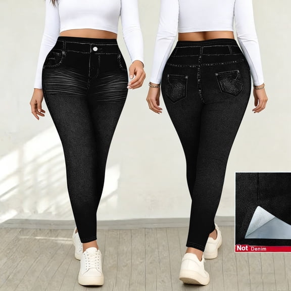 Cutuoiiu Women's Fashion Non Denim Stretch Pants with Elastic Waist and Pockets for Work, Walk and Weekend Errands Gifts