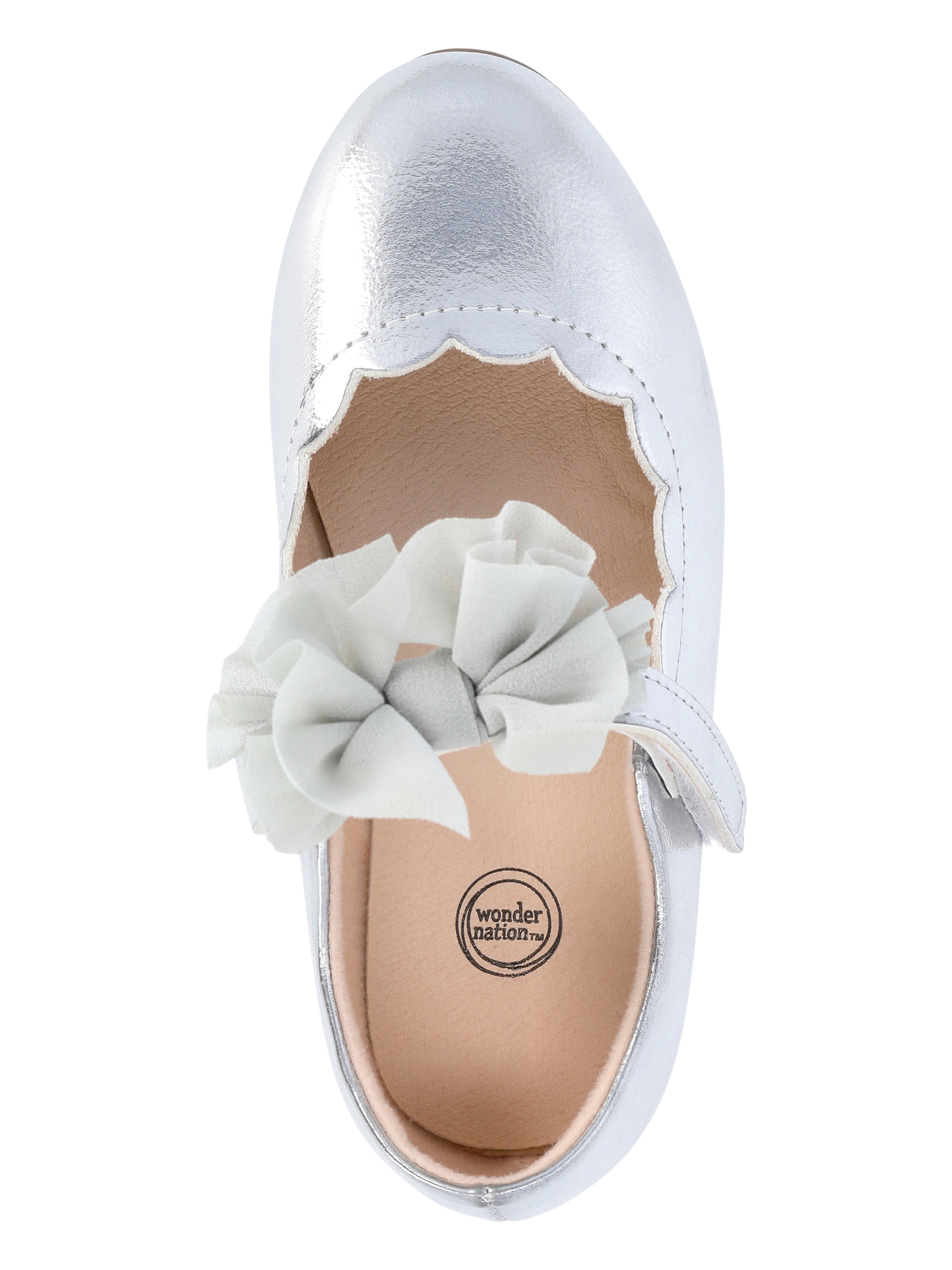 Wonder Nation Baby and Toddler Girls Tulle Bow Ballet Flats